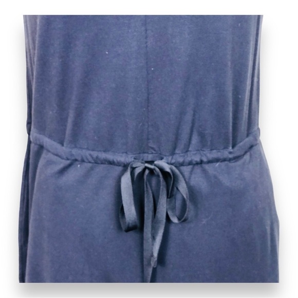 Eileen Fisher Sleeveless Shift Dress Deep Blue Waist Tie Pockets - Picture 4 of 10